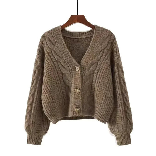 Female Solid Sweater Women Knitted Coats Autumn Winter Fashion Cardigan Long Sleeve Casual Knit Jacket Cardigans Tops Knitwear
